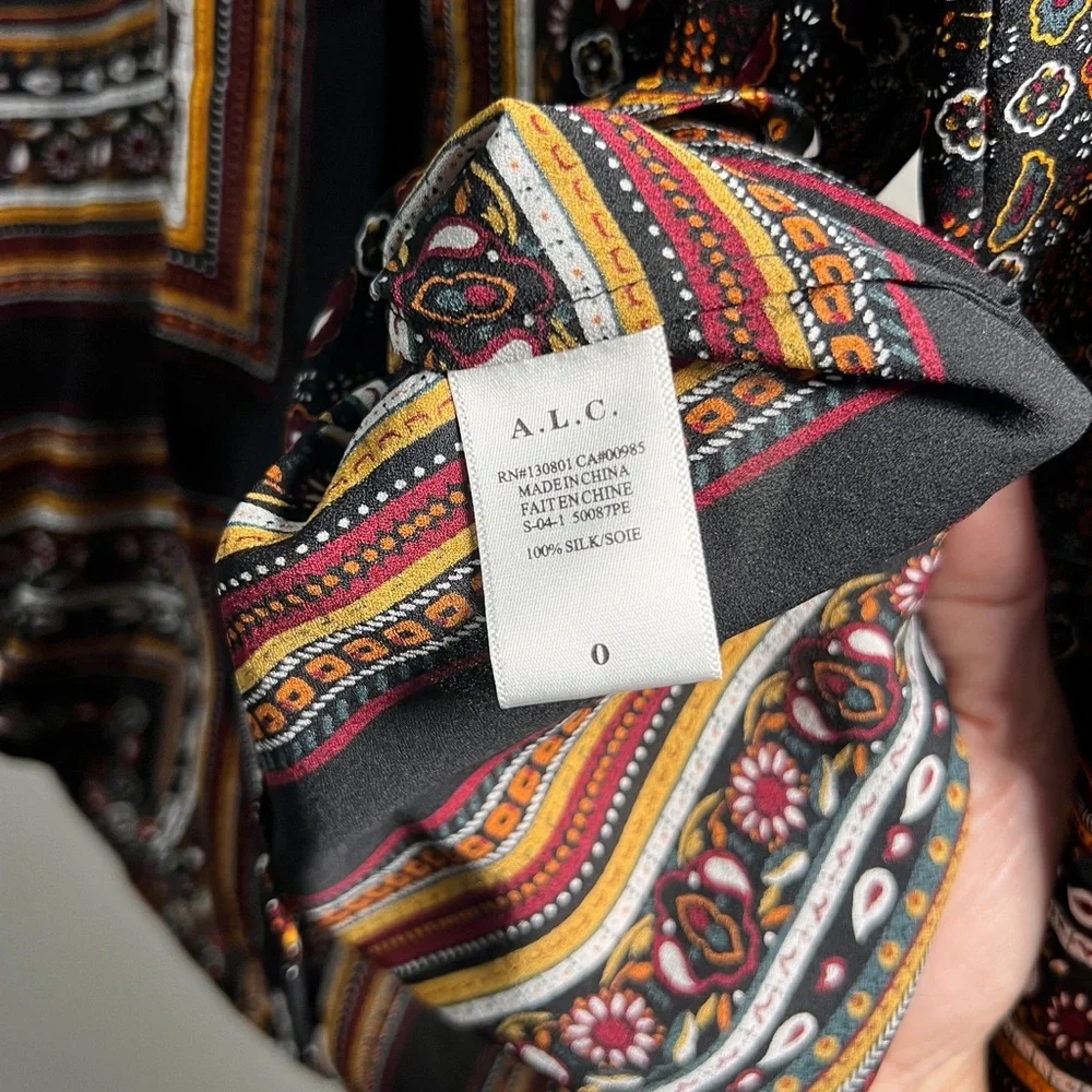 A.L.C. Multicolor Patterned Blouse - Picture 6 of 7